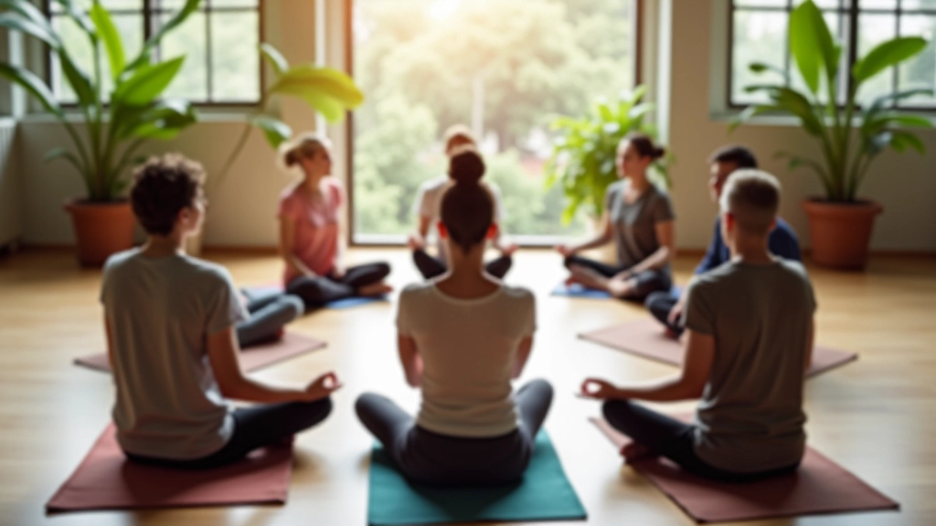 Diverse group sitting together in meditation circle